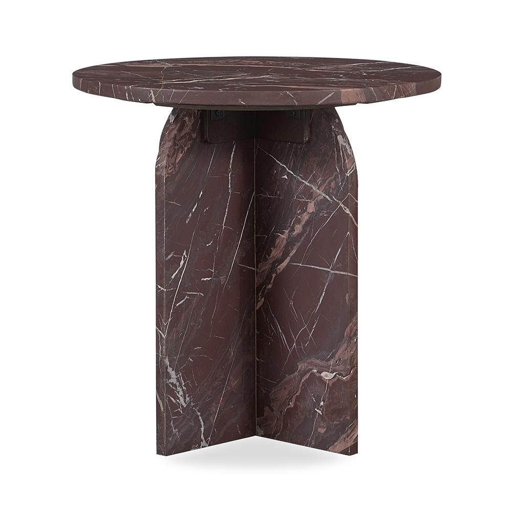 Classic Home  - Reilly Marble End Table - Red - 51012024 veiw 2