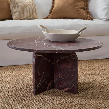 Classic Home  - Reilly Marble Coffee Table - Red - 51012027 veiw 6