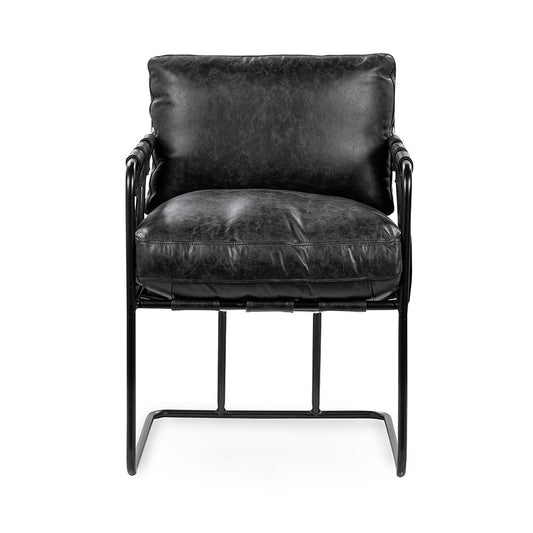 Classic Home  - Strapling Leather Dining Chair - Black - 53002062 veiw 2