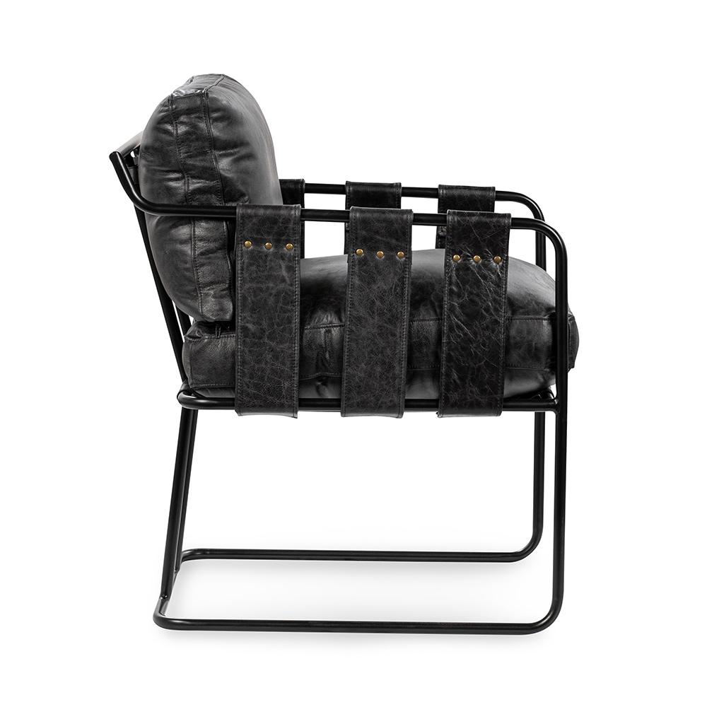 Classic Home  - Strapling Leather Dining Chair - Black - 53002062 veiw 3