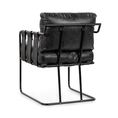 Classic Home  - Strapling Leather Dining Chair - Black - 53002062 veiw 4