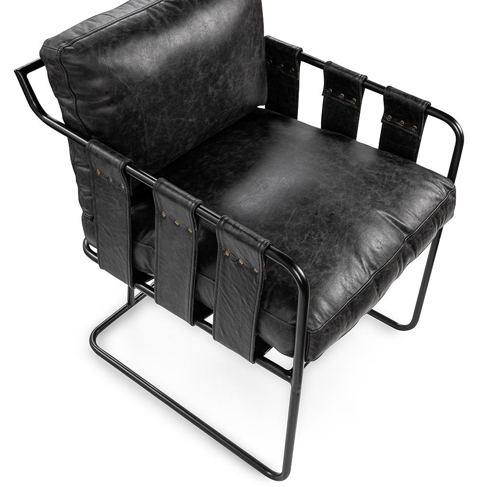 Classic Home  - Strapling Leather Dining Chair - Black - 53002062 veiw 5