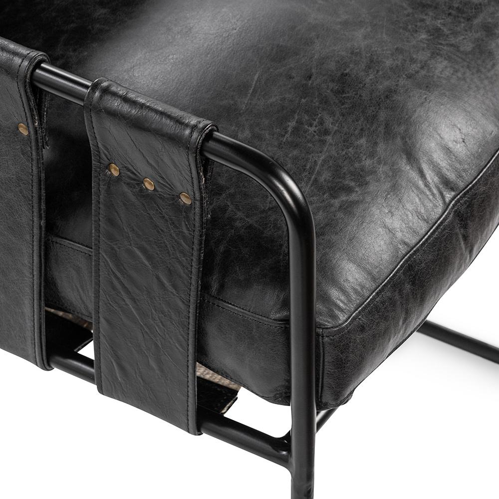 Classic Home  - Strapling Leather Dining Chair - Black - 53002062 veiw 6