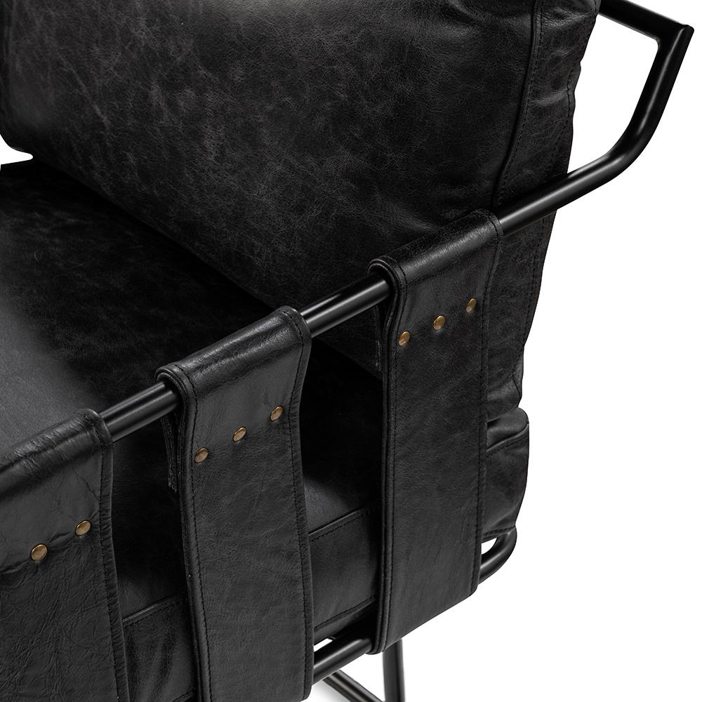Classic Home  - Strapling Leather Dining Chair - Black - 53002062 veiw 7