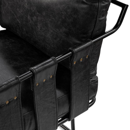 Classic Home  - Strapling Leather Dining Chair - Black - 53002062 veiw 7
