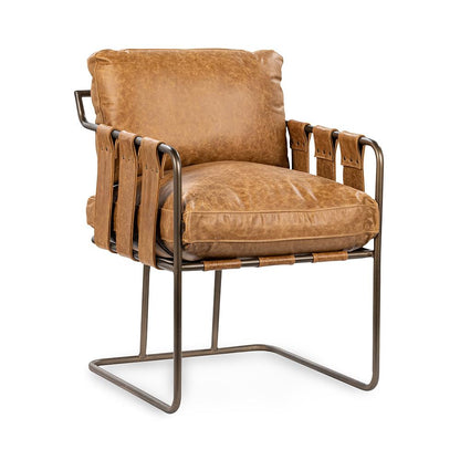 Classic Home  - Strapling Leather Dining Chair - Chestnut - 53002061 veiw 1