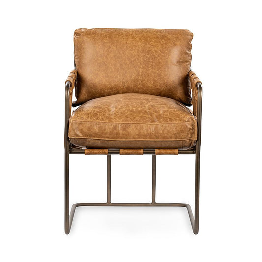 Classic Home  - Strapling Leather Dining Chair - Chestnut - 53002061 veiw 2