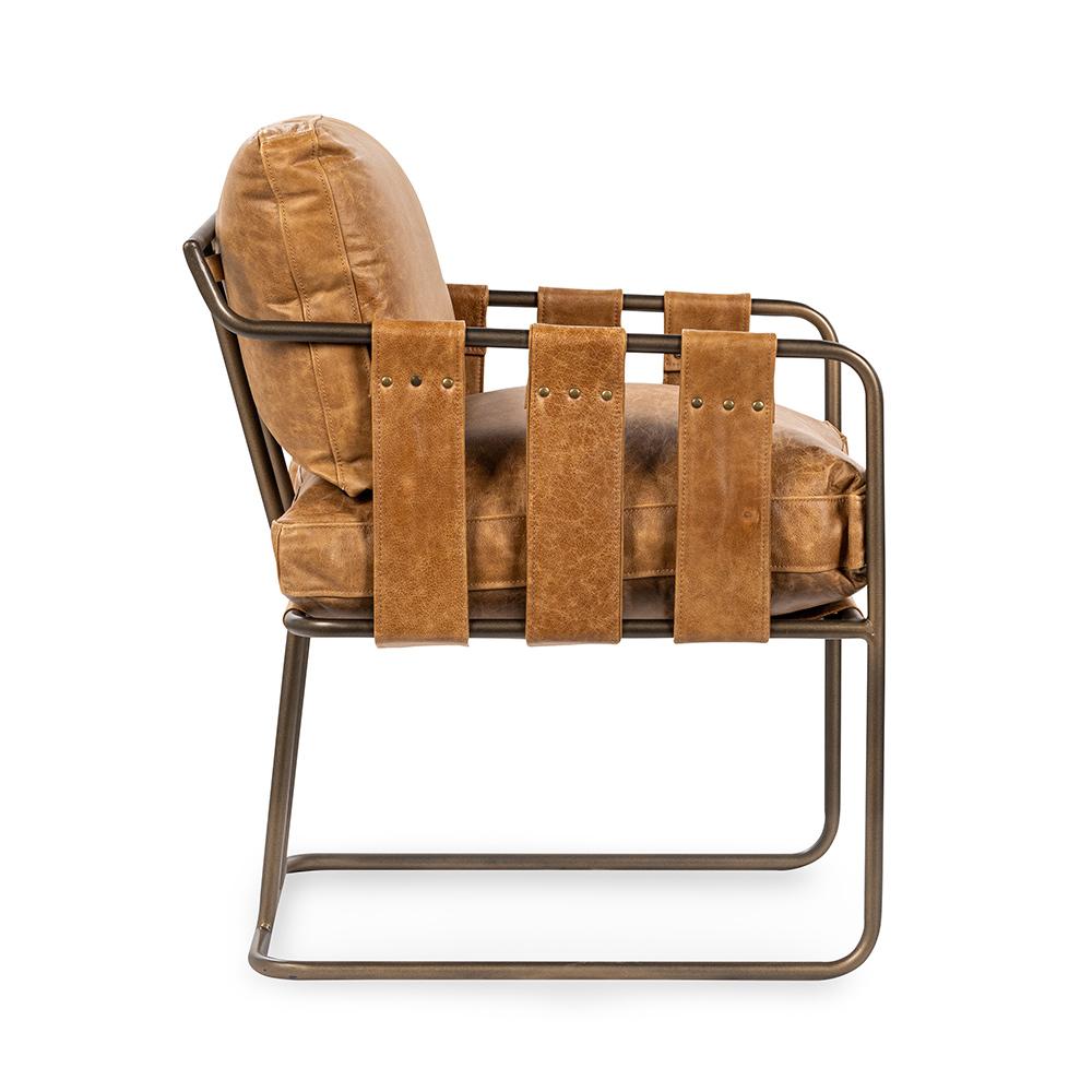 Classic Home  - Strapling Leather Dining Chair - Chestnut - 53002061 veiw 3