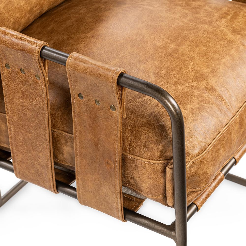 Classic Home  - Strapling Leather Dining Chair - Chestnut - 53002061 veiw 6