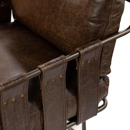 Classic Home  - Strapling Leather Dining Chair - Cocoa Brown - 53002063 veiw 7