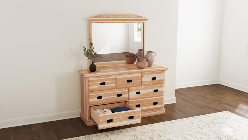 A-America - Amish Highlands 7 Drawer Dresser & Mirror in Natural - AHINT5552 veiw 5