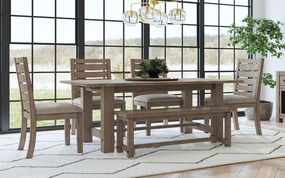 A-America - Anacortes 74in - 106in Trestle Table with (2) 16in Leaves - ANADT6300 view 9