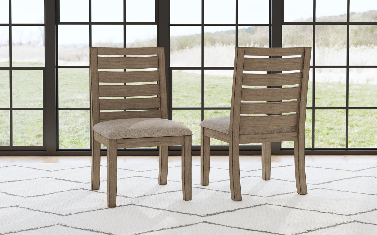 A-America - Anacortes Ladderback Side Chair with Upholstered Seating (Set of 2) - Dark Taupe - ANADT2452 veiw 5