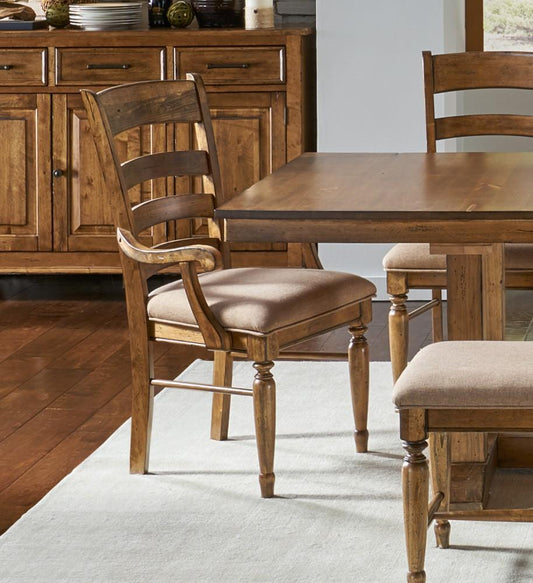 A-America - Bennett Ladderback Arm Chair with Upholstered Seating (Set of 2) - BENSQ2362 veiw 2