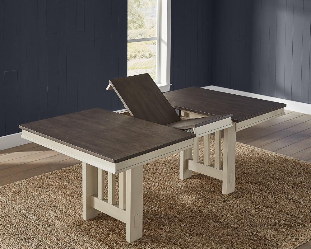 A-America - Bremerton 60in - 78in Trestle Table with Slat Base, Saddledust-Oyster Finish - BRMSO6330 veiw 2