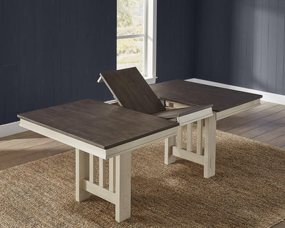 A-America - Bremerton 60in - 78in Trestle Table with Slat Base, Saddledust-Oyster Finish - BRMSO6330 veiw 2