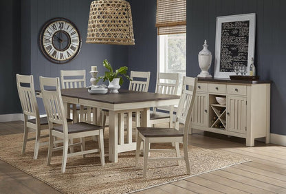A-America - Bremerton 60in - 78in Trestle Table with Slat Base, Saddledust-Oyster Finish - BRMSO6330 veiw 4