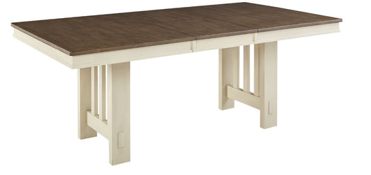 A-America - Bremerton 60in - 78in Trestle Table with Slat Base, Saddledust-Oyster Finish - BRMSO6330 veiw 5