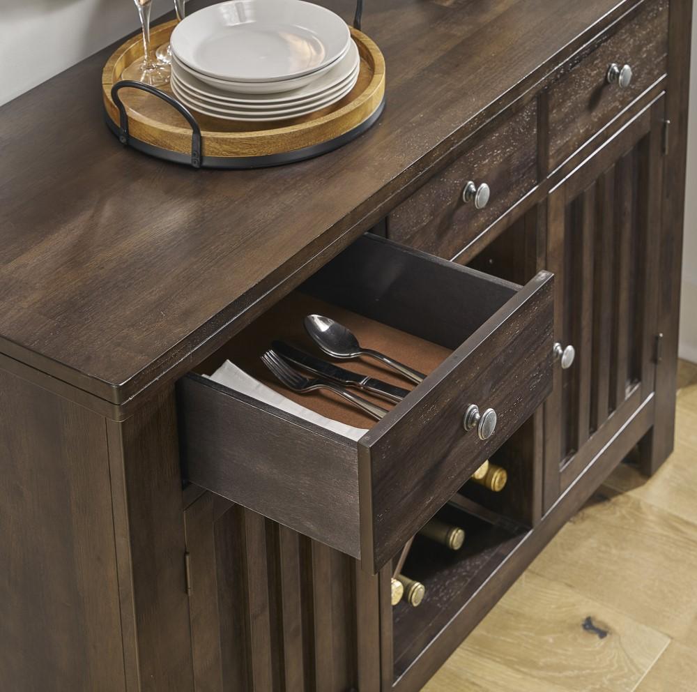 A-America - Bremerton Slat Server, Warm Grey Finish - BRMWG9020 veiw 3