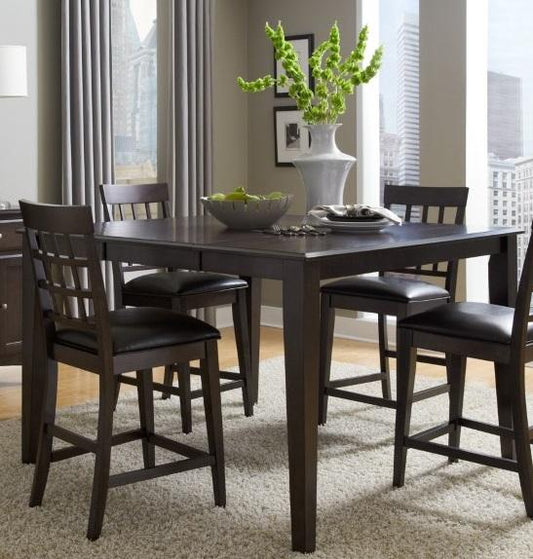 A-America - Bristol Point 36in - 54in Square Gathering Height Table with Butterfly Leaf in Warm Grey Finish - BTLWG6750 veiw 1