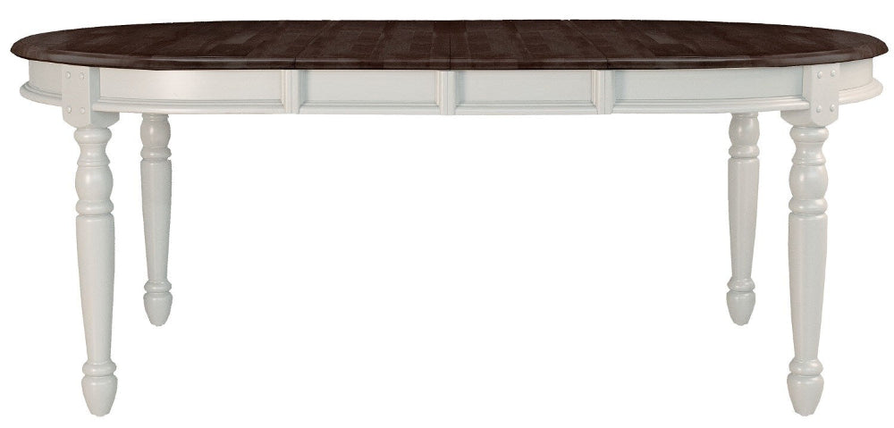 A-America - British Isles 52in - 76in Oval Leaf Table in Chalk Finish - BRICO6310 view 1