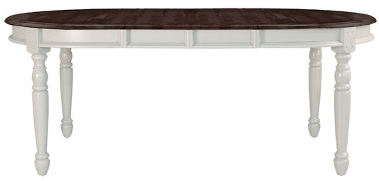 A-America - British Isles 52in - 76in Oval Leaf Table in Chalk Finish - BRICO6310 view 1