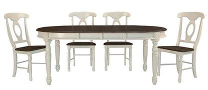 A-America - British Isles 52in - 76in Oval Leaf Table in Chalk Finish - BRICO6310 view 2