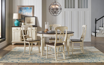 A-America - British Isles 52in - 76in Oval Leaf Table in Chalk Finish - BRICO6310 view 3
