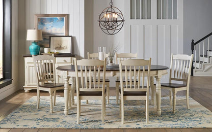 A-America - British Isles 52in - 76in Oval Leaf Table in Chalk Finish - BRICO6310 view 5