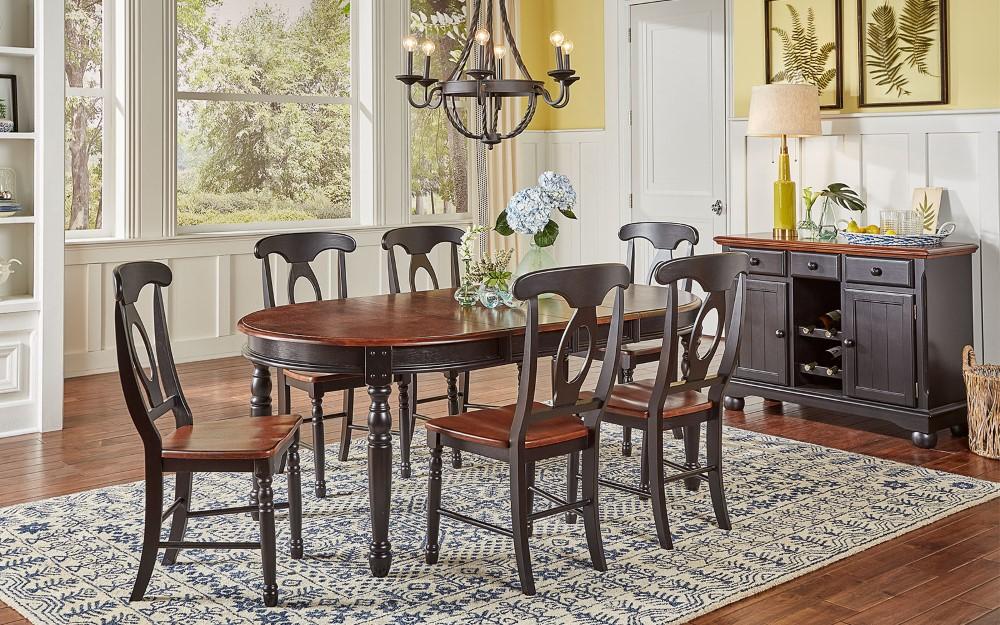 A-America - British Isles Napoleon Side Chair in Oak-Black Finish (Set of 2) - BRIOB2852 view 2