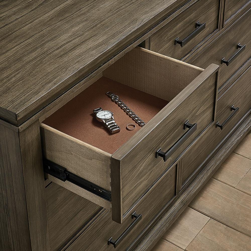 A-America - Glacier Point Dresser & Mirror, Graystone Finish in Gray Stone - GLPGR5552 veiw 3