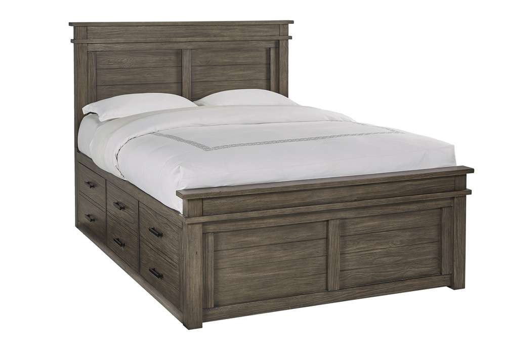 A-America - Glacier Point Queen Captains Bed, Greystone Finish - GLPGR5051 veiw 1