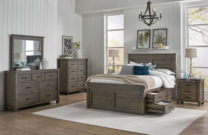 A-America - Glacier Point Queen Captains Bed, Greystone Finish - GLPGR5051 veiw 3