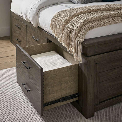 A-America - Glacier Point Queen Captains Bed, Greystone Finish - GLPGR5051 veiw 4