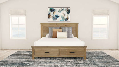 A-America - Glacier Point Queen Storage Bed, Golden Java Finish - GLPGJ5031 veiw 4