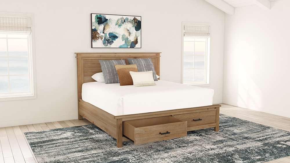 A-America - Glacier Point Queen Storage Bed, Golden Java Finish - GLPGJ5031 veiw 5