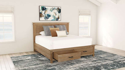 A-America - Glacier Point Queen Storage Bed, Golden Java Finish - GLPGJ5031 veiw 5