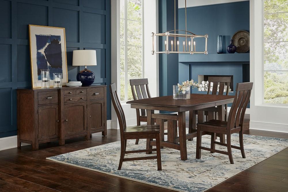 A-America - Henderson 72in - 90in Trestle Table with (1) 18in Butterfly Leaf - HDNMB6310 veiw 4