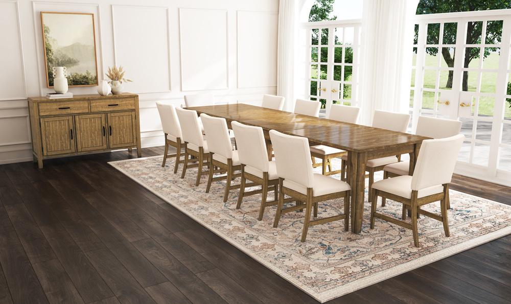 A-America - Leucadia 61.25in-133.25in Three-Leaf Extension Table in Toasted Java - LEUTJ617L veiw 4