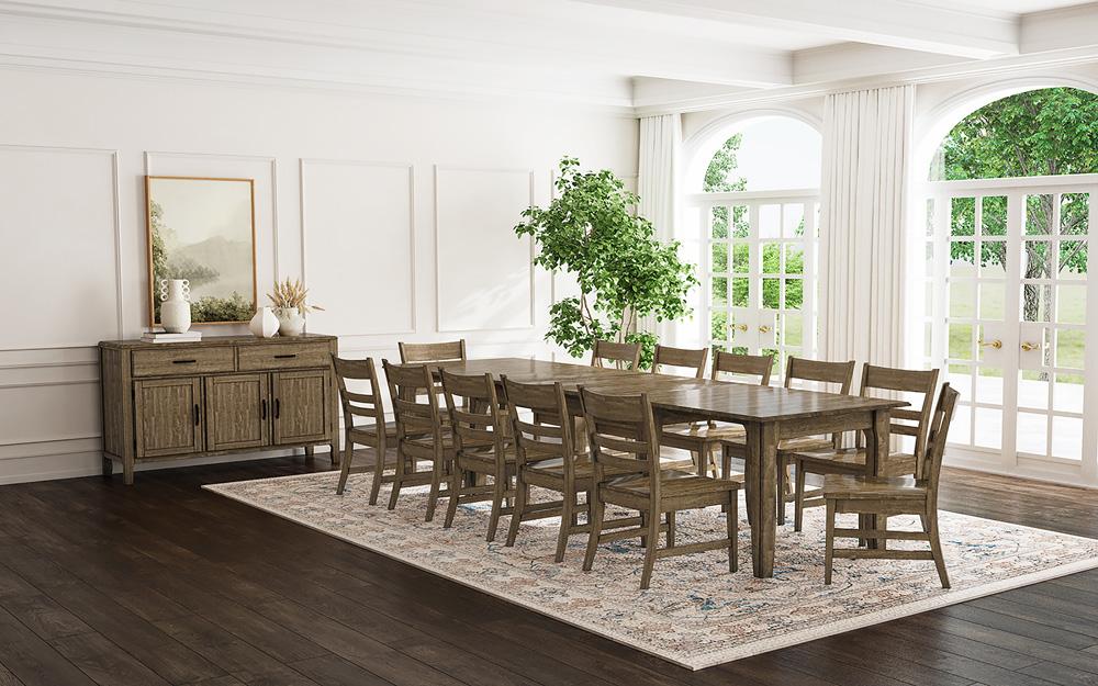 A-America - Leucadia 61.25in-133.25in Three-Leaf Extension Table in Toasted Java - LEUTJ617L veiw 5