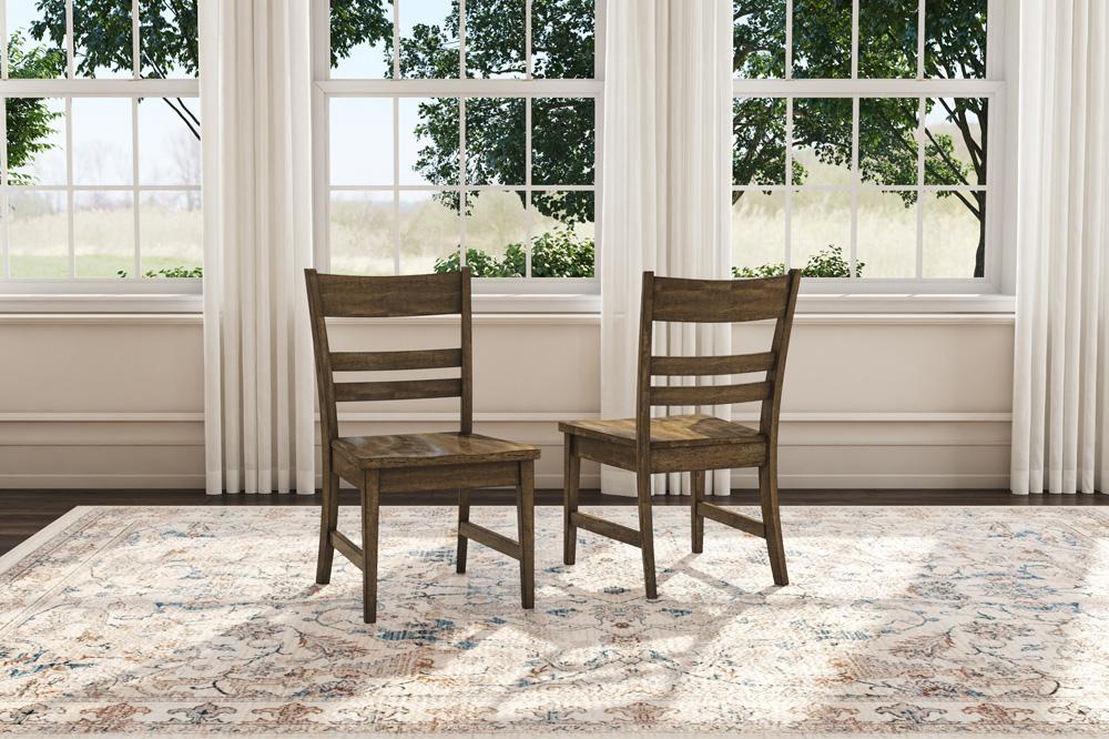 A-America - Leucadia Ladderback Side Chair with Wood Seat (2 pack) in Toasted Java - LEUTJ2552 veiw 3