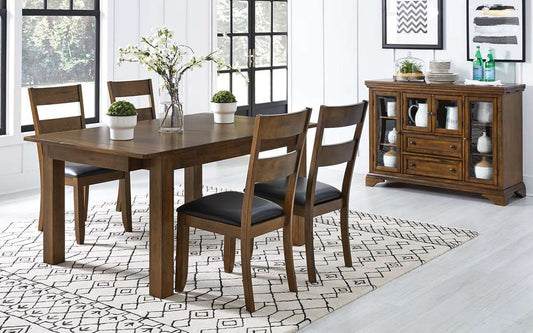 A-America - Mariposa 64in - 100in Dining Height Leg Table with (2) 18in Butterfly Leaves, Rustic Whiskey Finish - MRPRW6201 view 2