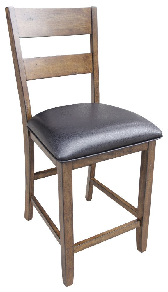 A-America - Mariposa Ladderback Counter Chair with Upholstered Seat in Rustic Whiskey Finish (Set of 2) - MRPRW355K view 1