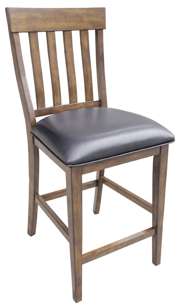 A-America - Mariposa Slatback Counter Chair with Upholstered Seat in Rustic Whiskey Finish (Set of 2) - MRPRW365K view 1