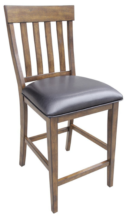 A-America - Mariposa Slatback Counter Chair with Upholstered Seat in Rustic Whiskey Finish (Set of 2) - MRPRW365K view 1