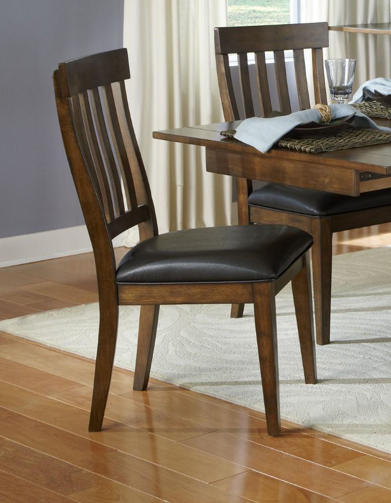 A-America - Mariposa Slatback Side Chair with Upholstered Seat in Rustic Whiskey Finish (Set of 2) - MRPRW265K view 2