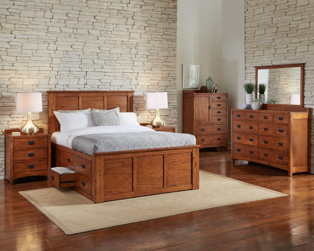 A-America - Mission Hill King Storage Captains Bed - MIHHA5151 veiw 2