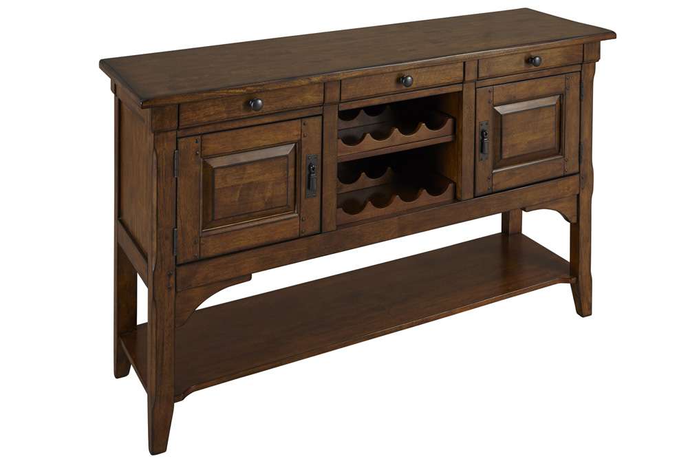 A-America - Ozark 58in Sideboard with Wine Storage - Warm Pecan - OZAMA9020 view 1