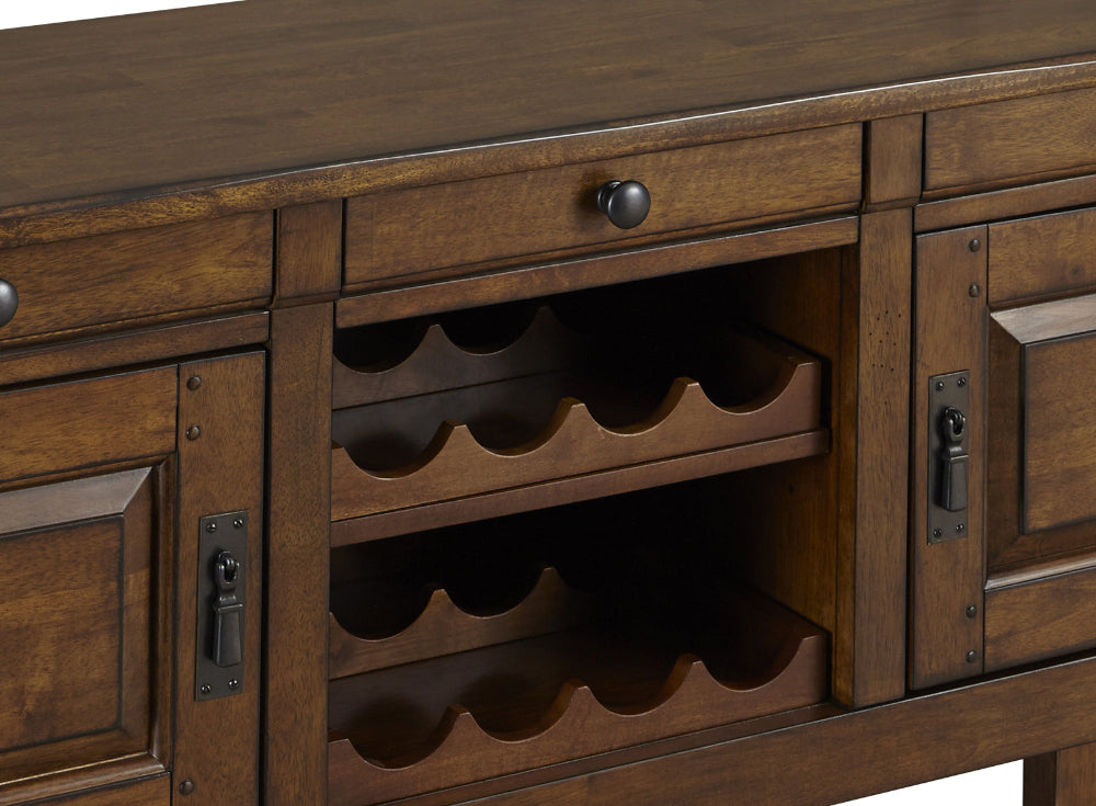 A-America - Ozark 58in Sideboard with Wine Storage - Warm Pecan - OZAMA9020 view 2