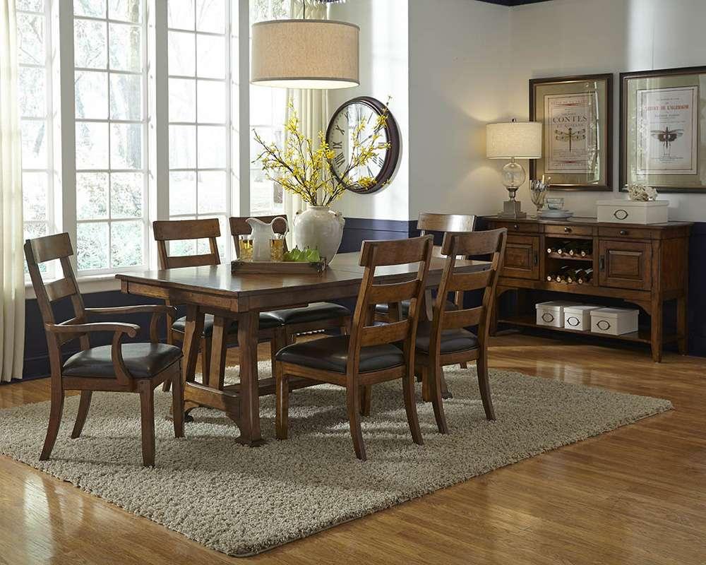 A-America - Ozark 72in - 92in Trestle Table with (1) 20in Butterfly Leaf - OZAMA6320 view 2